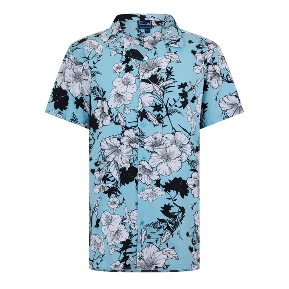 Bench Mens Floral Relaxed Fit Shirt / Sky